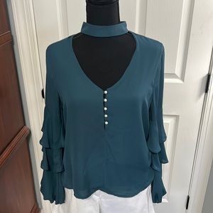 Dark teal green blouse